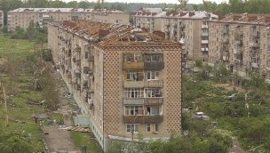 Последствия урагана в Краснозаводске