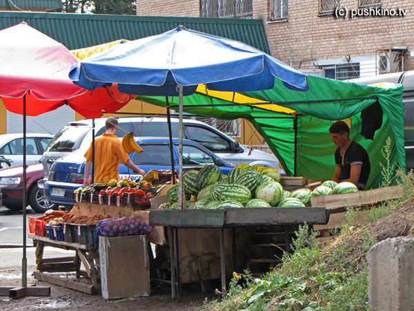 Торговля арбузами в Пушкино